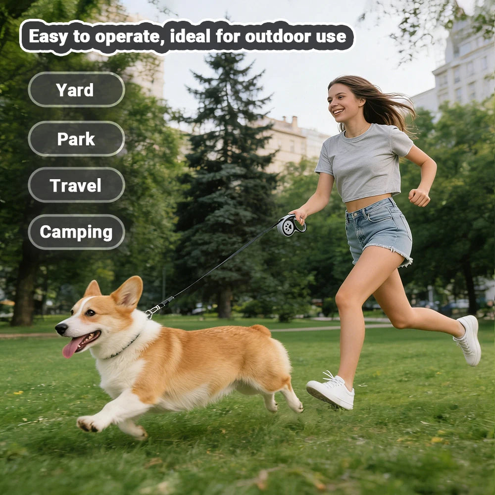 Retractable Dog Leash 3M/5M – One-Button Lock