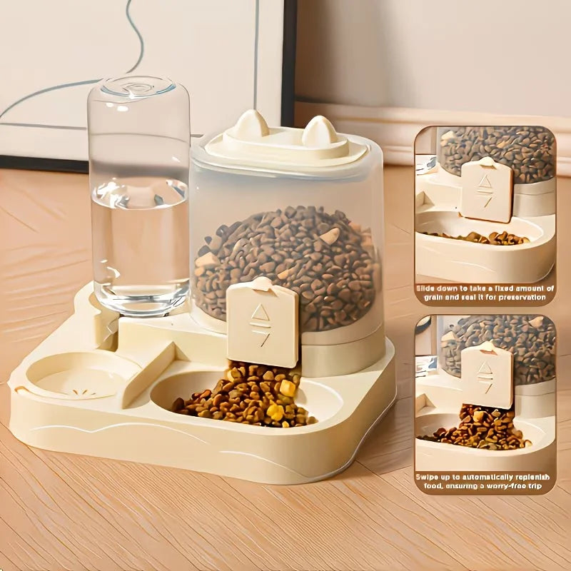 2-in-1 Pet Feeder & Water Dispenser for Cats & Dogs
