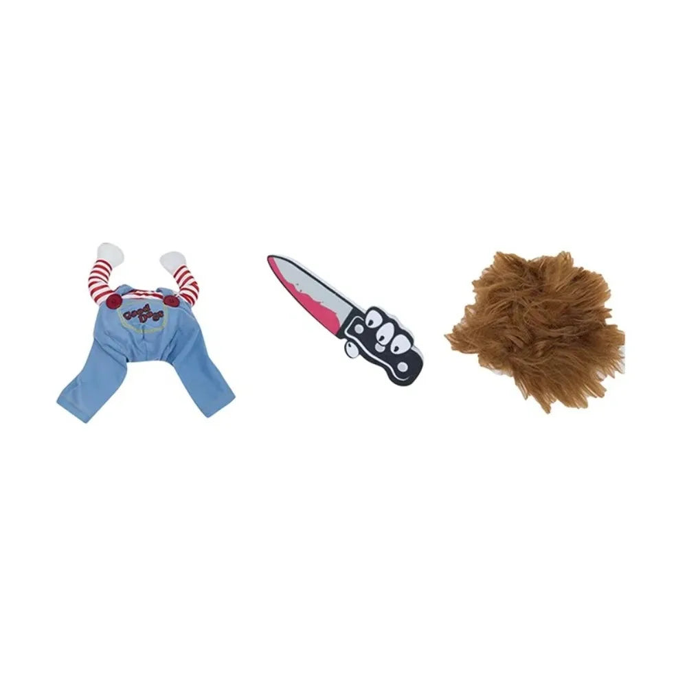 Fashion Novelty Chucky Deadly Pet Dog Costume Scary Props Funny Pet Halloween Cosplay Apparel Accessories Dress Hoodie